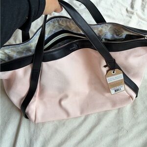 Pixie Mood Vegan Weekender Tote – Pink & Black Canvas Bag NWT